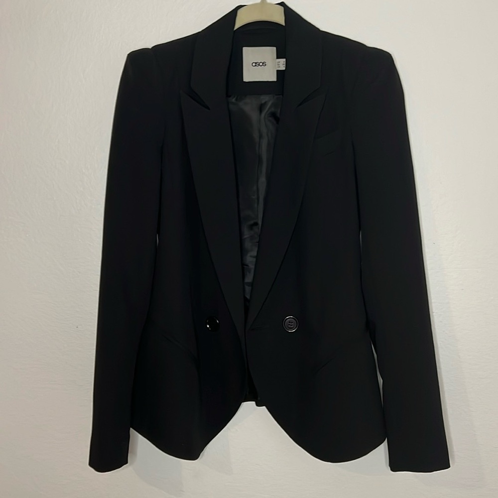 ASOS Slim Fit Blazer with Pointy Shoulder Pads